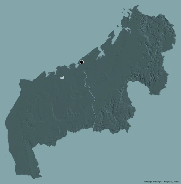 Madagaskar Özerk Eyaleti Mahajanga Nın Şekli Başkenti Katı Bir Renk — Stok fotoğraf