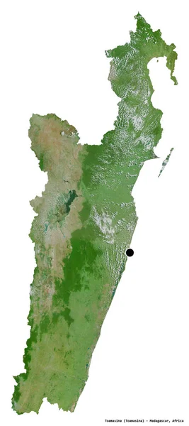 Forma Toamasina Provincia Autónoma Madagascar Con Capital Aislada Sobre Fondo — Foto de Stock