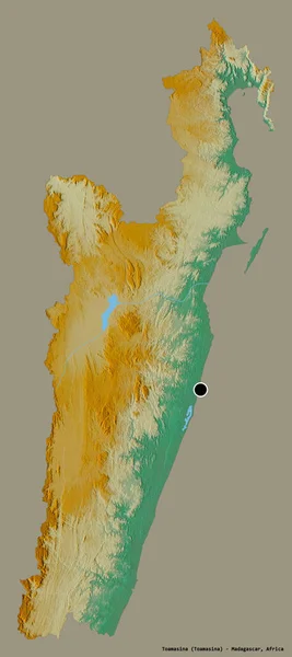 Forma Toamasina Provincia Autónoma Madagascar Con Capital Aislada Sobre Fondo — Foto de Stock