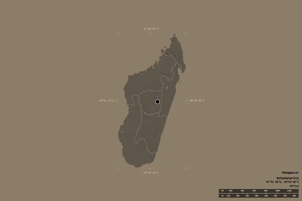 Zone Madagascar Isolée Sur Fond Solide Dans Une Zone Délimitée — Photo