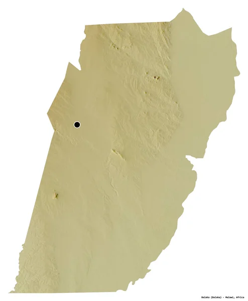 マラウィ地方のバラカの形で その首都は白い背景に孤立しています 地形図 3Dレンダリング — ストック写真