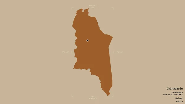Район Чирадзулу Район Малави Изолирован Твёрдом Фоне Геометрической Ограничивающей Коробке — стоковое фото