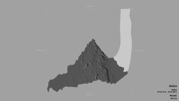 Dedza Területe Malawi Körzet Szilárd Háttérrel Elszigetelve Egy Georeferált Határoló — Stock Fotó