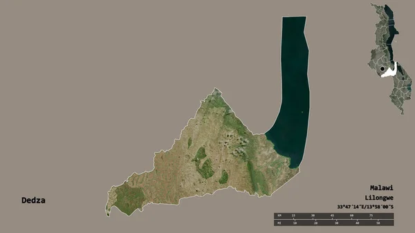 Форма Дедза Район Малави Столицей Изолированы Прочном Фоне Дистанционный Масштаб — стоковое фото