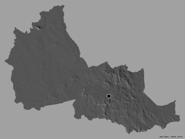 Forma Dowa Distrito Malawi Con Capital Aislada Sobre Fondo Color — Foto de Stock