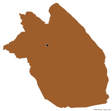 Malawi 'nin Karonga ilçesi, başkenti beyaz arka planda izole edilmiştir. Desenli dokuların bileşimi. 3B görüntüleme