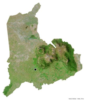 Malawi 'nin Mulanje ilçesi, başkenti beyaz arka planda izole edilmiştir. Uydu görüntüleri. 3B görüntüleme
