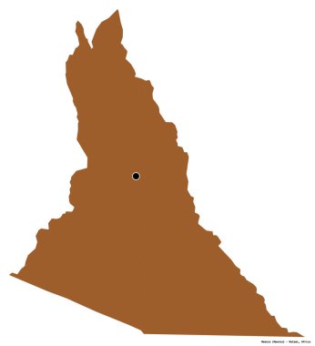 Mwanza, Malawi bölgesi, başkenti beyaz arka planda izole edilmiş. Desenli dokuların bileşimi. 3B görüntüleme