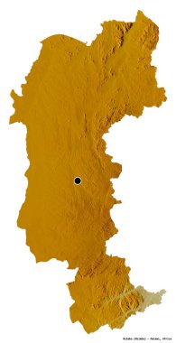 Mzimba 'nın Malawi ilçesi, başkenti beyaz arka planda izole edilmiştir. Topografik yardım haritası. 3B görüntüleme