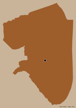 Malawi 'nin Salima ilçesi, başkenti katı renk arkaplanı ile izole edilmiştir. Desenli dokuların bileşimi. 3B görüntüleme