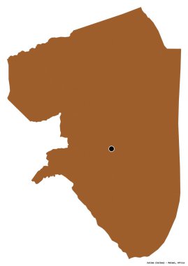 Malawi 'nin Salima ilçesi, başkenti beyaz arka planda izole edilmiştir. Desenli dokuların bileşimi. 3B görüntüleme