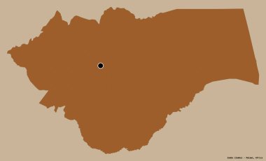 Malawi 'nin Zomba ilçesi. Başkenti koyu renk arka planda izole edilmiş. Desenli dokuların bileşimi. 3B görüntüleme