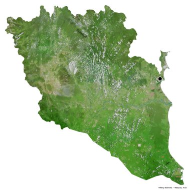 Beyaz arka planda başkenti izole edilmiş Pahang, Malezya eyaleti. Uydu görüntüleri. 3B görüntüleme