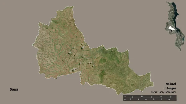Форма Дова Район Малави Столицей Изолированы Прочном Фоне Дистанционный Масштаб — стоковое фото