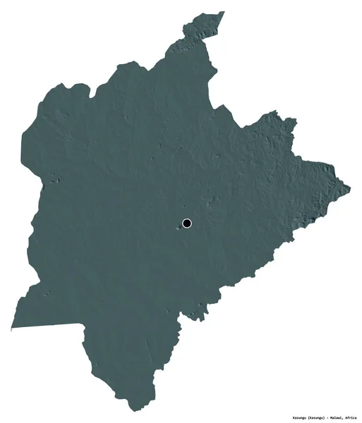 白い背景に首都が孤立しているマラウィのカサングの形 色の標高マップ 3Dレンダリング — ストック写真