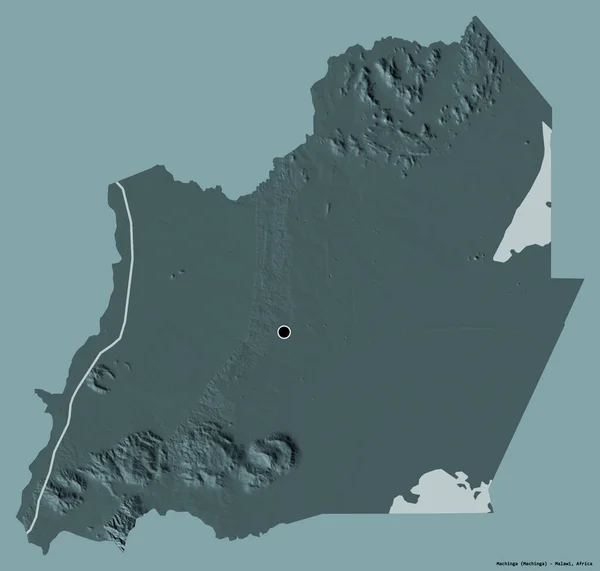 Forma Machinga Distretto Del Malawi Con Sua Capitale Isolata Uno — Foto Stock
