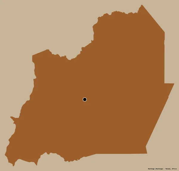 Форма Мачінга Район Малаві Своєю Столицею Ізольованою Суцільному Кольоровому Тлі — стокове фото