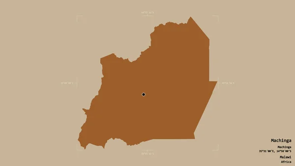 Площадь Machinga Район Малави Изолирован Твердом Фоне Геореференцированной Ограничивающей Коробке — стоковое фото