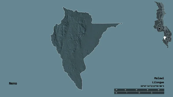 Форма Нено Район Малави Столицей Изолированы Прочном Фоне Дистанционный Масштаб — стоковое фото