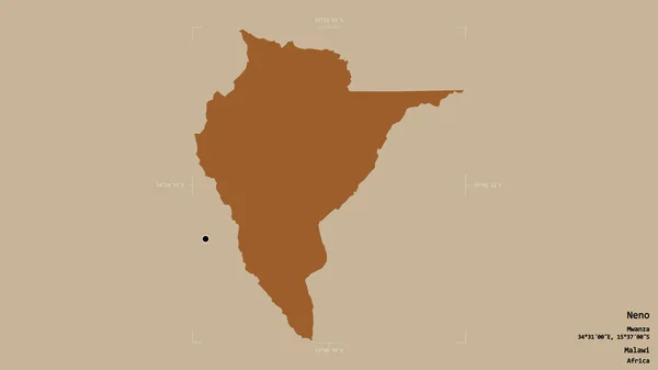 Район Нено Район Малави Изолирован Твердом Фоне Геометрической Коробке Метки — стоковое фото