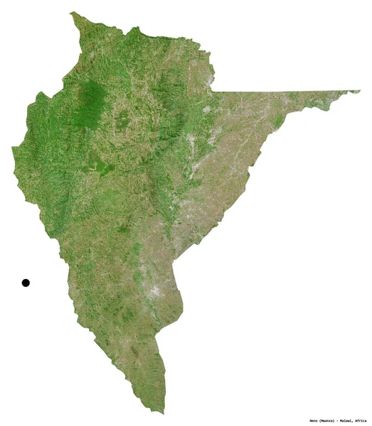 Shape Neno District Malawi Its Capital Isolated White Background Satellite — Stock Photo, Image