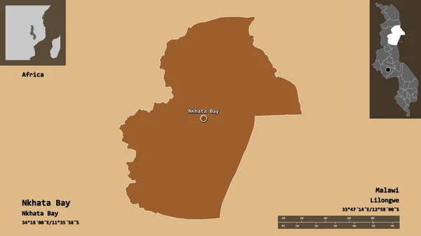Форма Залива Нхата Район Малави Столица Шкала Расстояний Предварительные Просмотры — стоковое фото