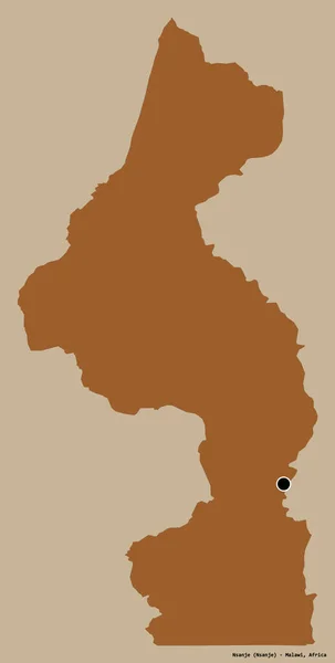 Форма Нсандже Район Малави Столицей Изолированы Прочном Цветном Фоне Состав — стоковое фото