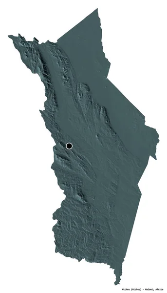 Form Von Ntcheu Distrikt Von Malawi Mit Seiner Hauptstadt Isoliert — Stockfoto