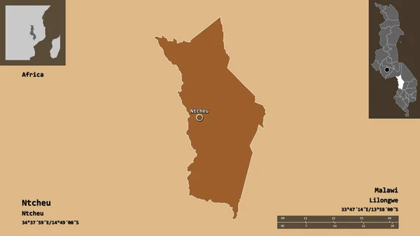 Форма Нчеу Район Малави Столица Шкала Расстояний Предварительные Просмотры Метки — стоковое фото