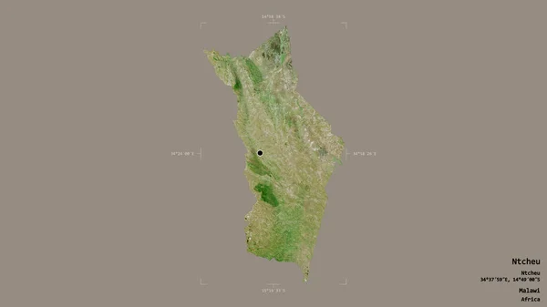 Area Ntcheu District Malawi Isolated Solid Background Georeferenced Bounding Box — Stock Photo, Image