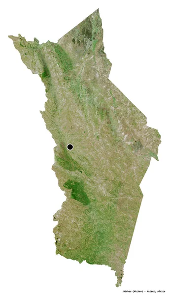 Shape Ntcheu District Malawi Its Capital Isolated White Background Satellite — Stock Photo, Image