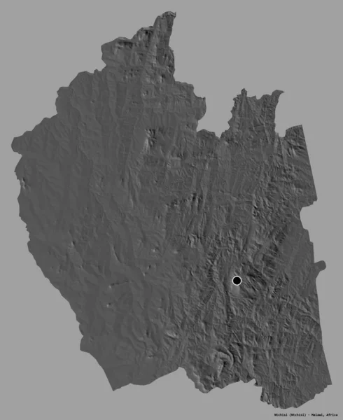 マラウィ地方のNtchisiの形で その首都はしっかりとした色の背景に隔離されています 標高マップ 3Dレンダリング — ストック写真