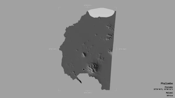 Oblast Phalombe Okres Malawi Izolovaná Pevném Pozadí Georeferencované Hraniční Oblasti — Stock fotografie