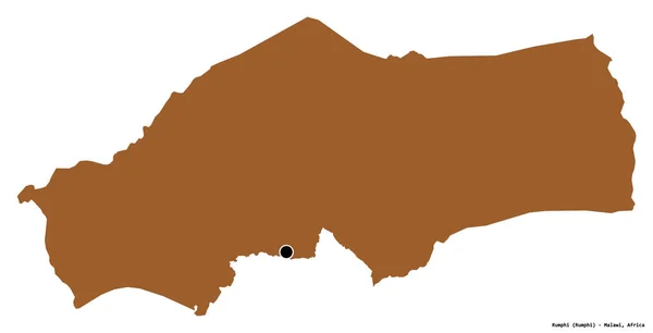 Σχήμα Rumphi Περιοχή Του Μαλάουι Την Πρωτεύουσα Της Απομονωμένη Λευκό — Φωτογραφία Αρχείου