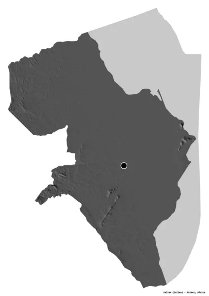Форма Саліма Район Малаві Столицею Ізольованою Білому Тлі Білевелівська Карта — стокове фото