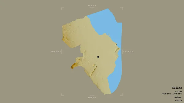 Oblast Salima Okres Malawi Izolované Pevném Pozadí Georeferencované Hraniční Oblasti — Stock fotografie