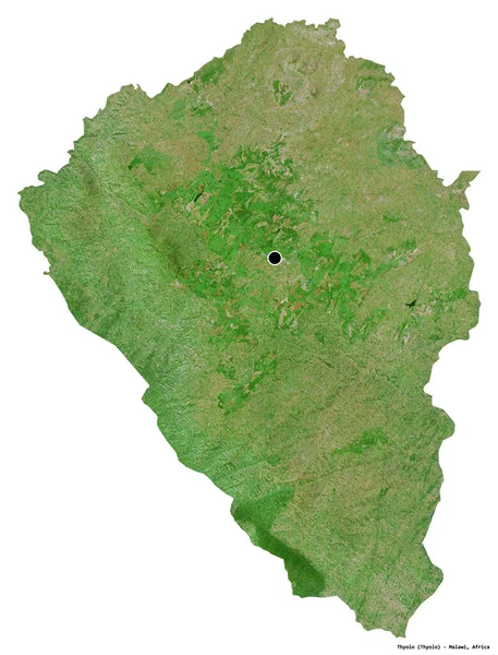 Shape Thyolo District Malawi Its Capital Isolated White Background Satellite — Stock Photo, Image