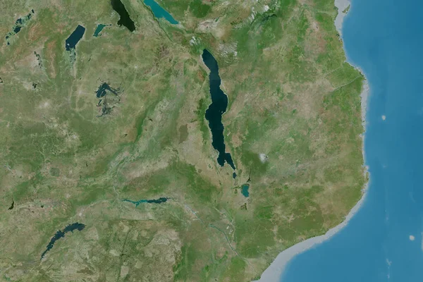 Rozšířená Oblast Malawi Satelitní Snímky Vykreslování — Stock fotografie