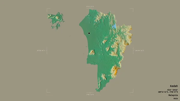 Région Kedah État Malaisie Isolée Sur Fond Solide Dans Une — Photo