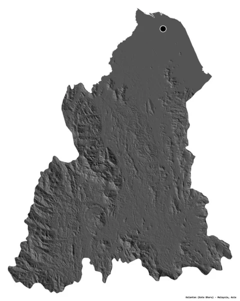 Gestalt Von Kelantan Bundesstaat Malaysia Mit Seiner Hauptstadt Isoliert Auf — Stockfoto