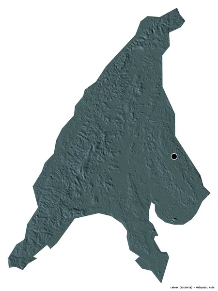 างของ Labuan งเป นอาณาเขตของร ฐบาลกลางของมาเลเซ ยโดยม องหลวงแยกจากพ นหล ขาว แผนท — ภาพถ่ายสต็อก