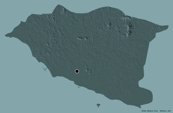 Σχήμα Της Melaka Πολιτεία Της Μαλαισίας Κεφάλαιό Της Απομονωμένο Στέρεο — Φωτογραφία Αρχείου