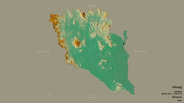 Район Паханг Штат Малайзия Изолирован Твердом Фоне Геометрической Коробке Метки — стоковое фото