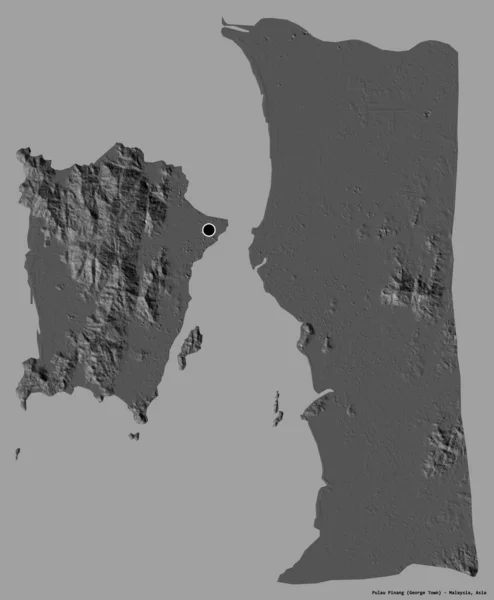 Forma Pulau Pinang Estado Malasia Con Capital Aislada Sobre Fondo —  Fotos de Stock