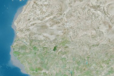 Mali 'nin genişletilmiş bölgesi. Uydu görüntüleri. 3B görüntüleme