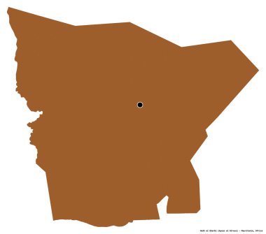 Moritanya bölgesinin başkenti beyaz arka planda izole edilmiş Hodh el Gharbi şekli. Desenli dokuların bileşimi. 3B görüntüleme