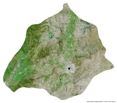 Aguascalientes, Meksika eyaleti, başkenti beyaz arka planda izole edilmiş. Uydu görüntüleri. 3B görüntüleme