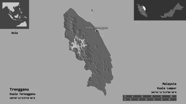 Shape Trengganu State Malaysia Its Capital 거리의 예고편 렌더링 — 스톡 사진