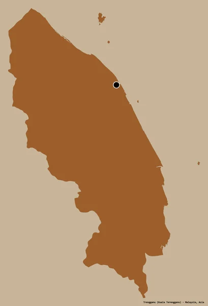 Σχήμα Τρενγκάνου Πολιτεία Της Μαλαισίας Κεφάλαιό Του Απομονωμένο Στέρεο Χρώμα — Φωτογραφία Αρχείου