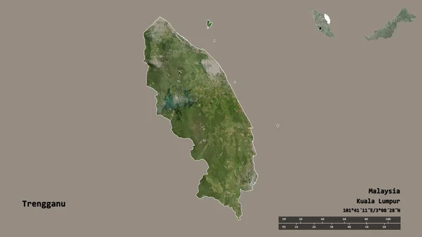 Σχήμα Τρενγκάνου Πολιτεία Της Μαλαισίας Κεφάλαιό Του Απομονωμένο Στέρεο Υπόβαθρο — Φωτογραφία Αρχείου